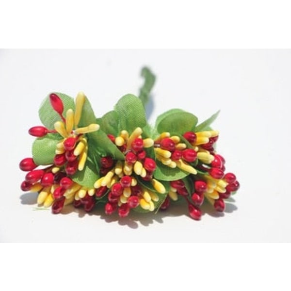 5/6/8/10/12/50/70/90 st mini Röda Konstgjorda Blommor Pistiller Bär Knippe DIY Jul Bröllop Tårta Presentförpackning Kransar Dekoration 8