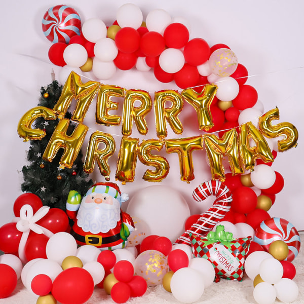 Christmas Balloon Set Latex Ballong Chain Arch Juldekorationsballong Christmas luxury arch decoration