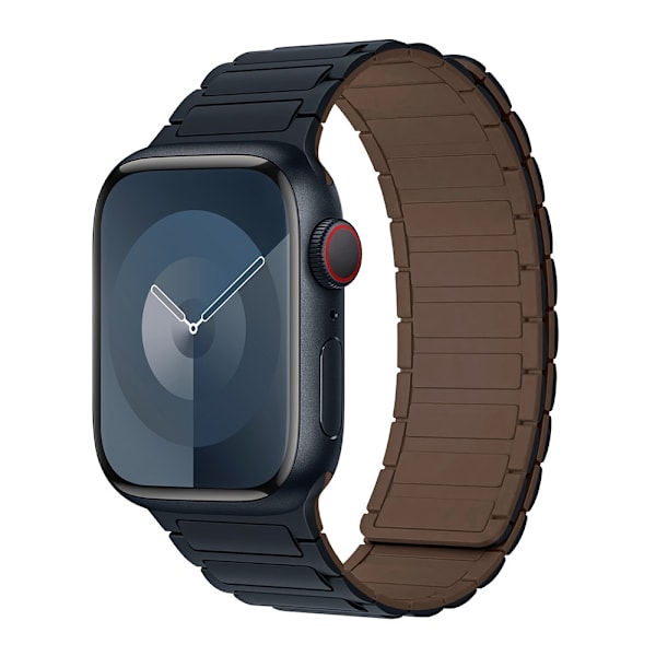 Klockarmband för Apple Watch iWatch 42/44/45/49MM midnattsblå med choklad