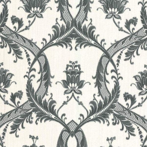 Milano Hvid Sort Damask Tapet