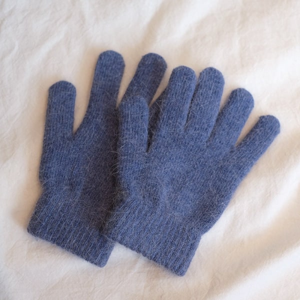 Nye Søte Kanin Strikkehansker Dame Vintervotter Fabrikkutsalg Pelshansker dame vinterhansker Dame Jente Votter 2021 Royal Blue One Size