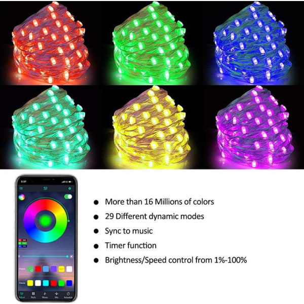 Juletre Dekor Bluetooth LED Lyslenke God Jul Til Hjemmet USB Smart Lampe Navidad Noel Gaver Nyttårsdekorasjon Like the picture Bluetooth APP-20M