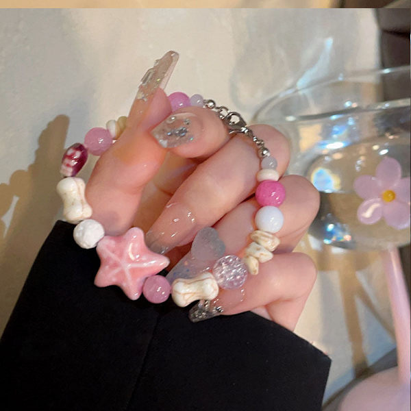 Naisten erikoismielenkiintoinen design Uusi söpö rannekoru Korkealaatuinen makea siisti kuuma tyttöystävä Tupsurannekoru S0511B-pink XINGX bracelet