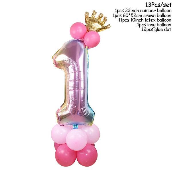 Regnbue Enhjørning Bursdagsfest Dekorasjon Engangsservise Sett Enhjørning Ballong Jente Baby Shower Barn Bursdagsfest Utstyr number1 set1
