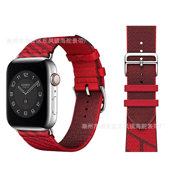 Klockarmband för Apple Watch iWatch 38/40/41 med kontakt röd med vinröd