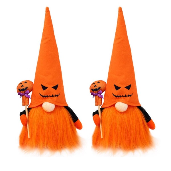 Hatt Grimas Gammal man Glödande Rudolph Plyschdocka Dvärgdocka Halloween Gåva Barn Pojke Flicka Juldocka Heminredning Sovrum Orange 1pcs