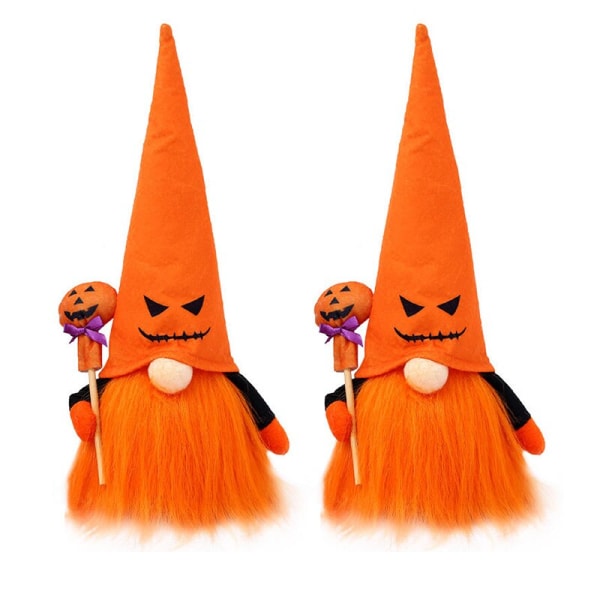 Hattu irvistys Vanha mies Hehkuva Rudolph Pehmolelu Kääpiönukke Halloween Lahja Lapsi Poika Tyttö Joulunukke Kodin Sisustus Makuuhuone Orange2pcs