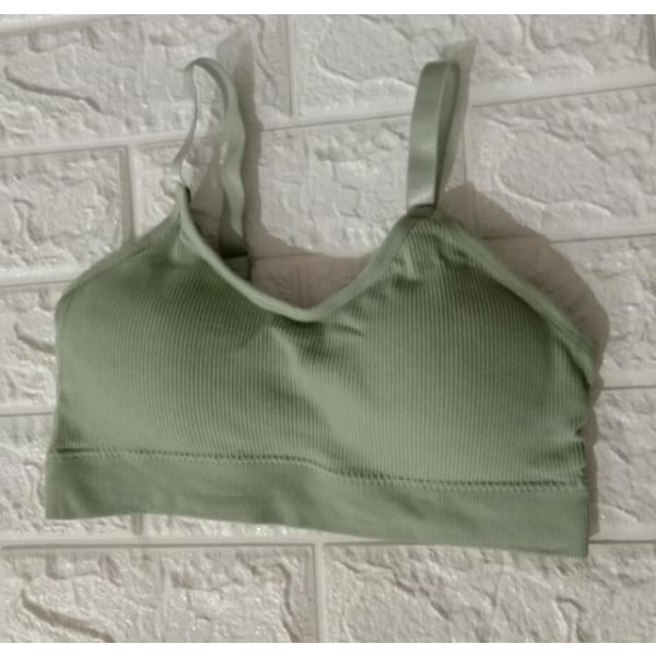 Yoga BH Andningsbar gymtopp Anti-svett Stötsäker Vadderad Träningsunderkläder För Kvinnor style 1 green Free Size