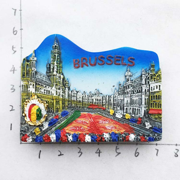 Belgia Gent Maamerkki Rakennus jääkaappimagneetit Turismimatkamuisto Maalatut magneettiset jääkaappitarrat Kokoelma Koristelu Gent