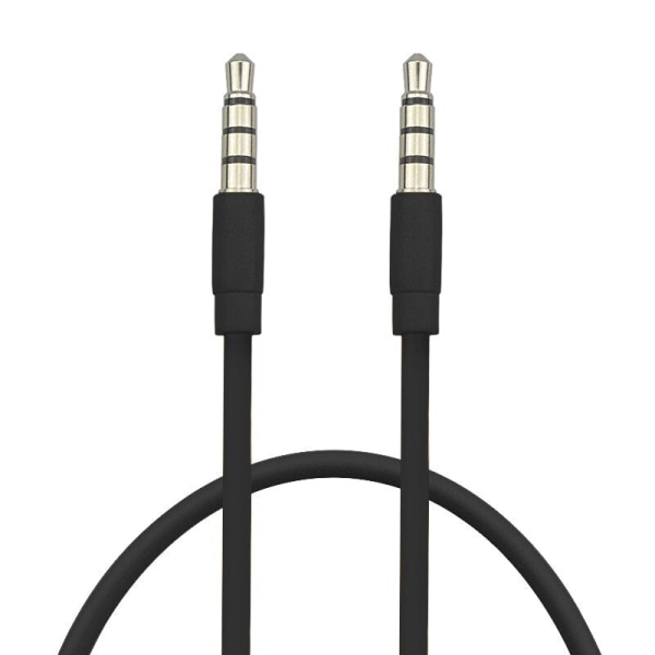 4-polig Aux-kabel 3,5 mm hane till hane ljudkabel Nickelpläterad kontakt Stereo ljudsladd för hörlurar högtalare MP3/4 CD-spelare Black 0.15M