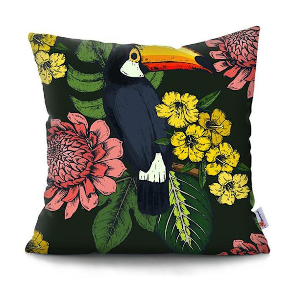Blomster Putetrekk dekorativ pute Tropisk plante papegøye putetrekk dekorativt putetrekk for sofa Putetrekk 45x45cm BZZD1T103