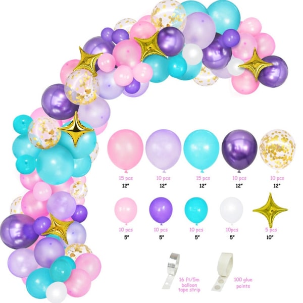 Regnbue Enhjørning Bursdagsfest Dekorasjon Engangsservise Sett Enhjørning Ballong Jente Baby Shower Barn Bursdagsfest Utstyr number5 set