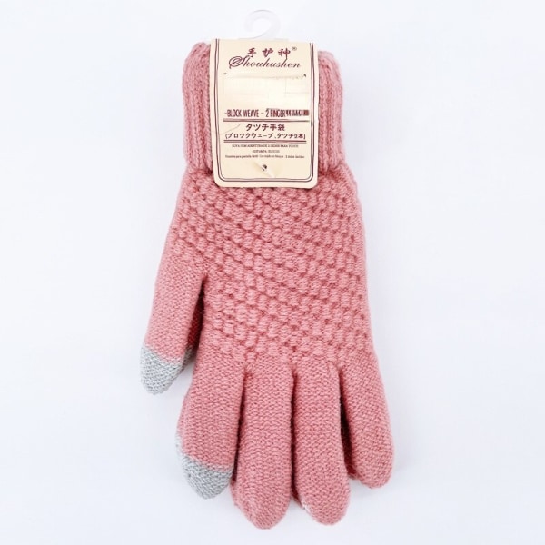 Cashmere strikkede vinterhansker for kvinner Cashmere strikkede dame herre høst vinter varme tykke hansker skjerm skihansker Style 2 Coffee One Size