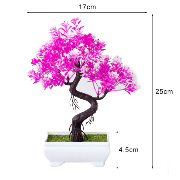 Nya konstgjorda växter Tall Bonsai Små trädkrukväxter Falska blommor Krukprydnader för heminredning Hotell Trädgårdsinredning F