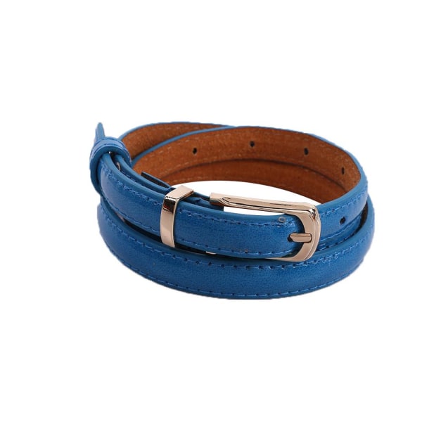 Dam Mellanbred Imitationsläder Midjebälte Dam Ring Spänne Solid Midjeband Coffee