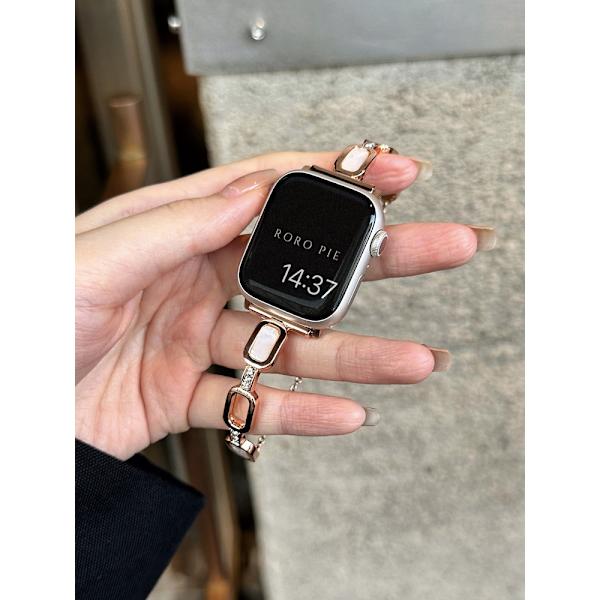 Kellon ranneke Apple Watch iWatch 44mm 4/5/6/SE sukupolvelle, ruusukulta