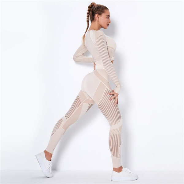 Yoga Set Tvådelad BH Leggings Träningsset Fitnessset för Kvinnor Watermelon Red M