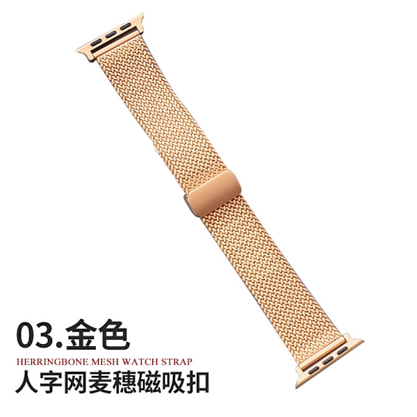 Klockarmband för Apple Watch iWatch 1-9 generation SE 38-40-41mm 22mm guldrem magnetiskt spänne