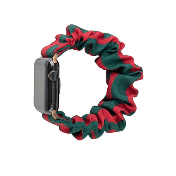 Urrem til Apple Watch iWatch 42/44/45mm L stor størrelse med emballage rød og grøn stribet