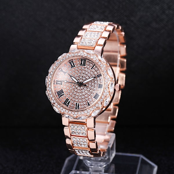 Klocka Dam Damklocka med Stjärnmotiv Diamant Mode Business Quartzklocka Silver