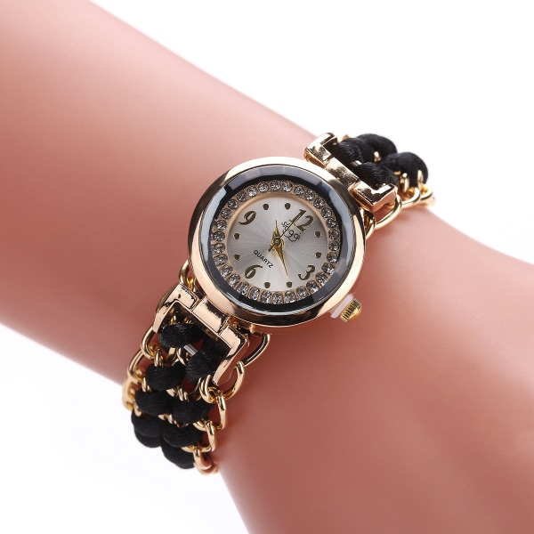 Kreativ Klokke Dame Vevd Teleskopisk Tau Armbånd Blonde Armbåndsdel Blue