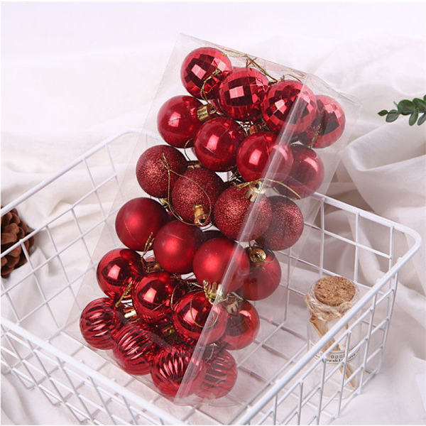 Julgranskulor Set 4cm Juldekorationer Julgransprydnad Specialformade Kulor 4cm36 wine red
