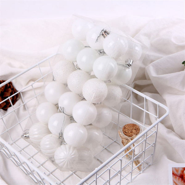 Julgranskulor Set 4cm Juldekorationer Julgransprydnad Specialformade Kulor 4cm36 White