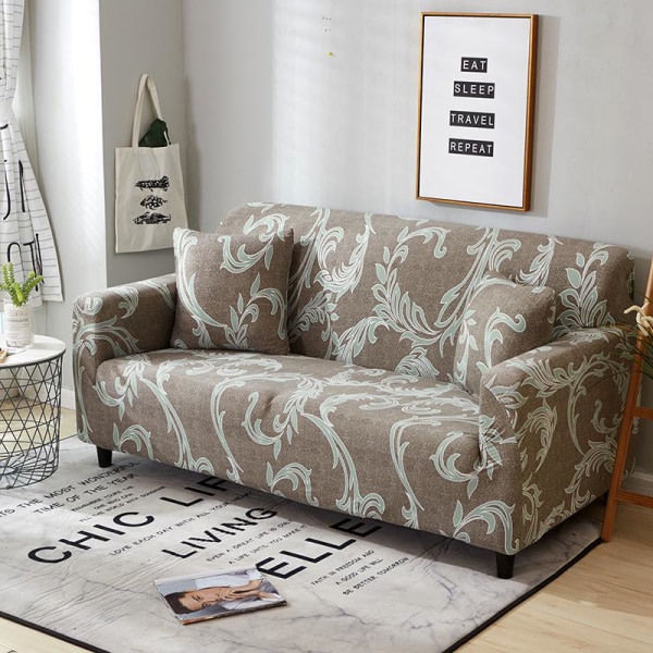 Retro Blomstret Strækbar Sofabetræk Alt-inkluderende Elastisk Slipcove Sofabetræk Stol Sofabetræk Dark coffee 1 Seater (90-140cm)