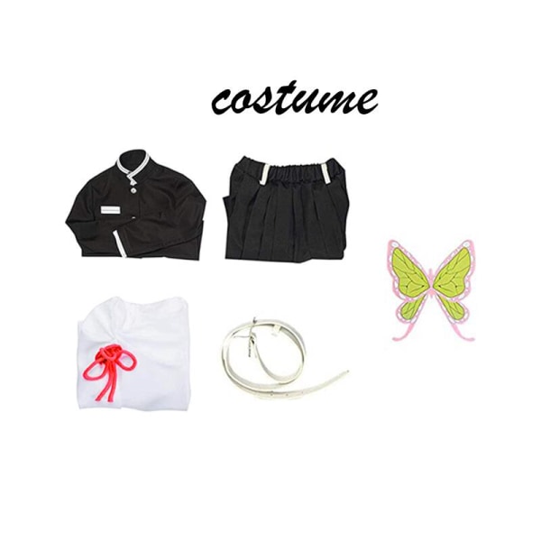 Demon Slayer Tsuyuri Kanawo Cosplay Kostym Kimetsu No Yaiba Kimono Uniform Peruk Halloween Kostymer för kvinnor Män Barn style1 6T-120