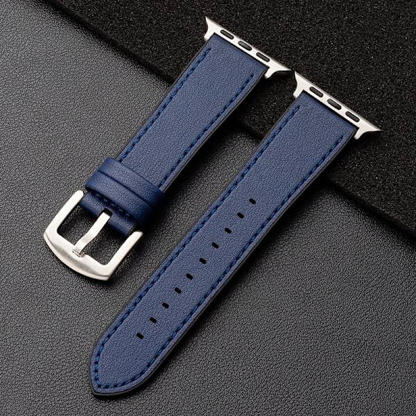 Klockarmband för Apple Watch iWatch 49mm AM Silikonläder-Blå Linje