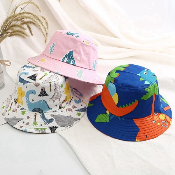 Vauvan lierihattu lasten kesähatut pojille dinosauruskuviolla Panama-hattu lasten kalastajahatut tytöille rantahattu Casquette Animals One Size(47-50cm)
