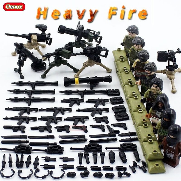 Militär jeepad bil Fordonsmodell Byggsten Mini Army Soldater Figurer Enlighten Brick MOC Leksak för barn Present Military Army 3