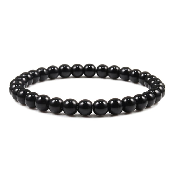 Buddha Svart Vit Natursten Rock Lava Beads Strand Armband Män Kvinnor Rosenkrans Armband Meditation Armband Yoga Smycken Present 6mm Matte Black