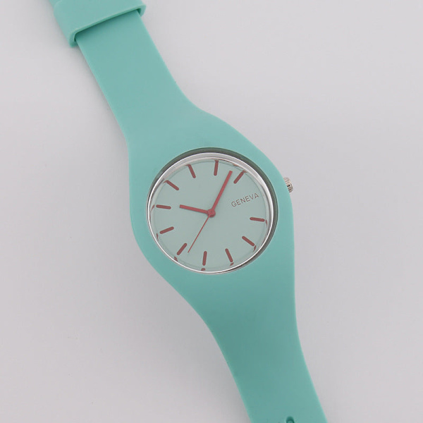 Fashion Fashion Candy Koreansk Quartz Klocka Silikonarmband Damklocka White