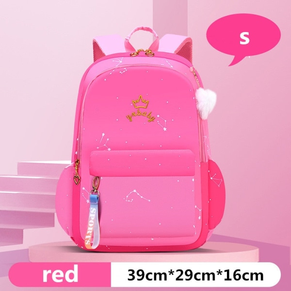 Skole tasker til børn, piger, skoletaske, primær ortopædisk skoletaske, prinsesse rygsæk, skoletaske, sac Mochila Infantil L red