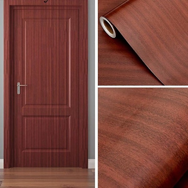Vedenpitävä puukuvioinen vinyylitapettirulla, koristeellinen tarra, punainen vaahtera, 40 cm x 1 m Red maple Wallpaper 40cm x 1m