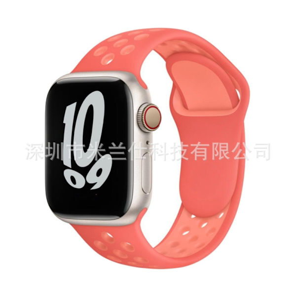 Klockarmband för Apple Watch iWatch 38/40/41/42mm-S10 utökad storlek ML kod 41 orange rosa med ljusrosa