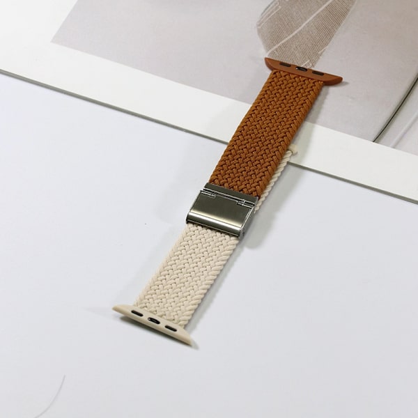 Kellon ranneke Apple Watch iWatch 38/40/41mm - s10-42mm Yksiosainen solki Tähtisumu Ruskea