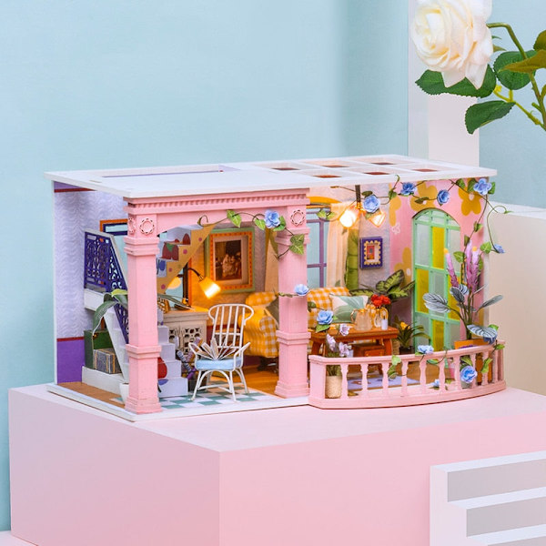 Robotime Rolife DIY Nukkekoti Puinen Miniatyyritalo Käsintehdyt Lelut Syntymäpäivälahjaksi AS  photo DGF03