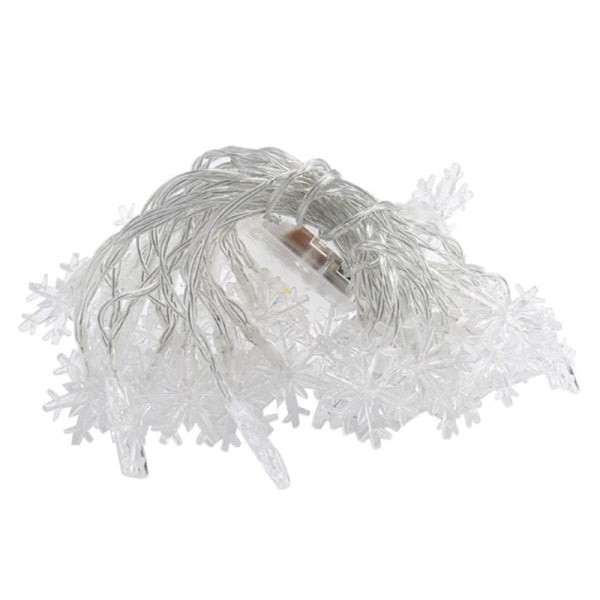 LED Girlang Jul Snöflingor Ljusslinga Hängande Ornament Julgransdekorationer för Hemfest Warm white 2M10LEDs