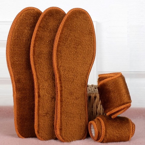 Plysj Varm Innersåle for Sko Tykkere Snøstøvler Skosåle Termisk Innlegg Vintersport Løpeinnersåler Menn Kvinner Varmeputer Square plush EU37-235mm
