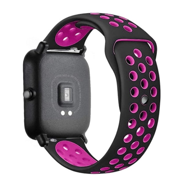 20mm/22mm silikonband för Amazfit GTS/2/2e/GTS2 Mini/GTR 42mm/47mm/GTR2/2e/stratos 2/3 Sportklocka Watch Amazfit bip-rem black-pink Amazfit GTR 47mm