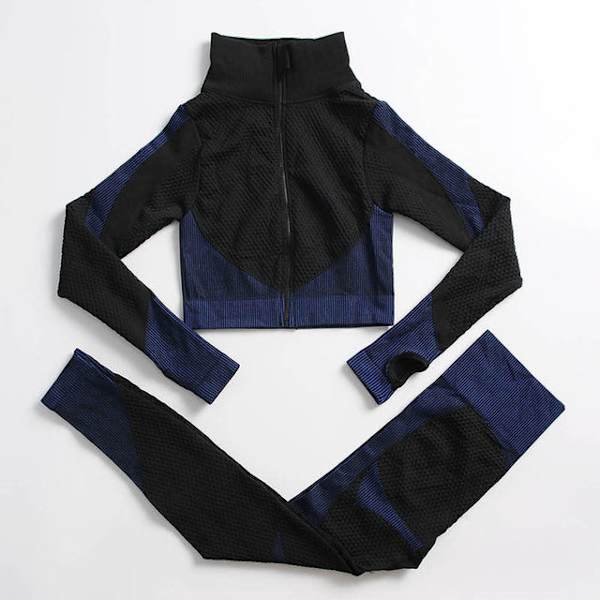 Yoga Set Träningskläder gym fitness för damer träningsdräkt top pents Dark green M
