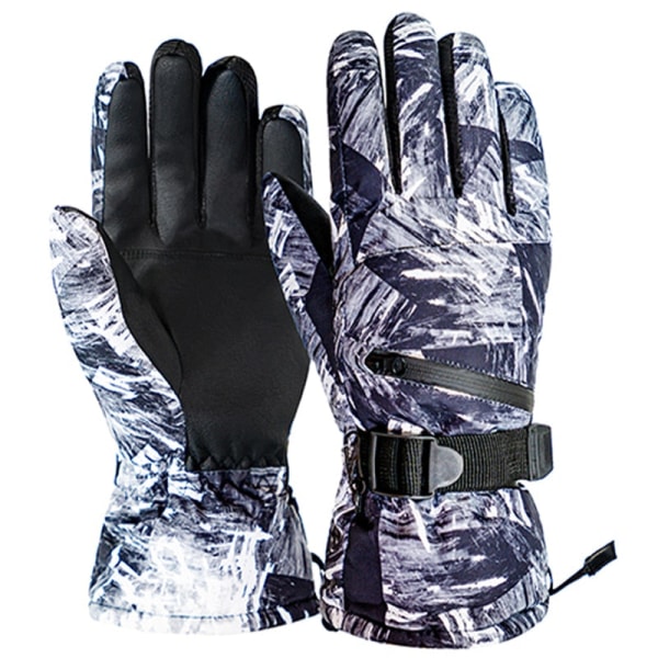 Vinter Snowboard Ski Hansker PU Lær Sklisikker Berøringsskjerm Vanntett Motorsykkel Sykling Fleece Varme Snøhansker Unisex Snowboard Gloves2 XL