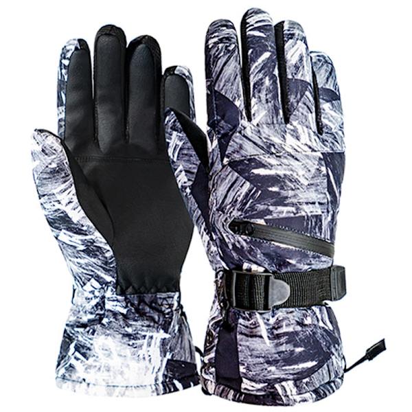 Vinter Snowboard Skidhandskar PU Läder Halkfria Pekskärm Vattentäta Motorcykel Cykling Fleece Varma Snöhandskar Unisex Snowboard Gloves1 M
