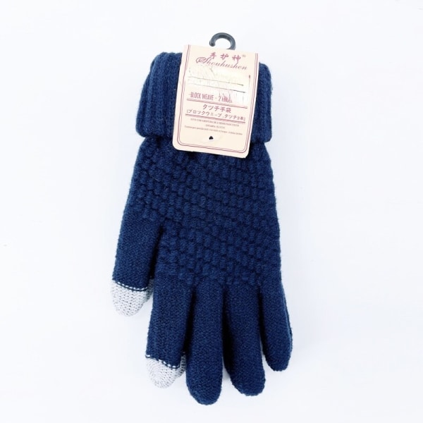 Cashmere Stickade Vinterhandskar för Kvinnor Cashmere Stickade Dam Herr Höst Vinter Varma Tjocka Handskar Skärmskidhandskar Style 3 White One Size