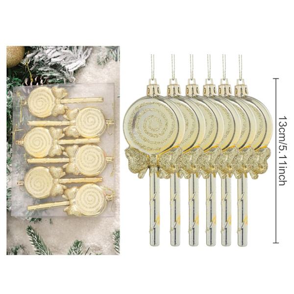 Polkagris Julgransdekoration God Jul Dekorationer för Hemmet Navidad Gåva Julgransprydnader Nyår 6pcs Ornament 3