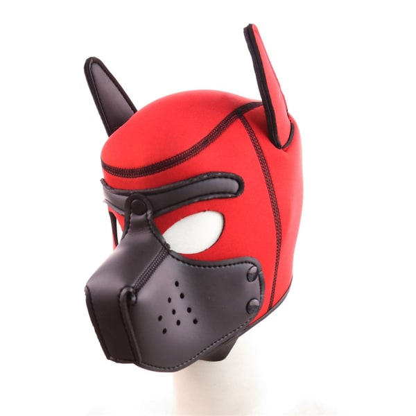Rollspels Hund Sexig Cosplay Kostym Helhuvudsmask Mjuk Vadderad Latex Gummi Valp Avtagbar Leksak B
