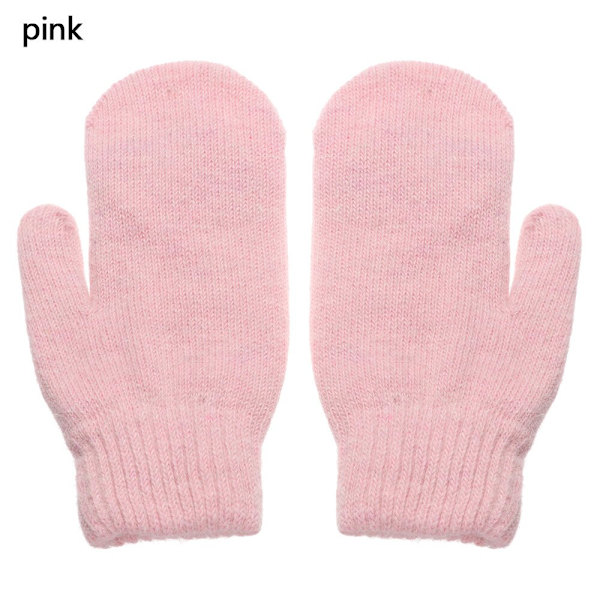 Nye Doble Kaninhårhansker Dame Vinter Koreansk Versjon Ensfarget Alle Fingre Vinter Damehansker Jentevotter Pink One Size