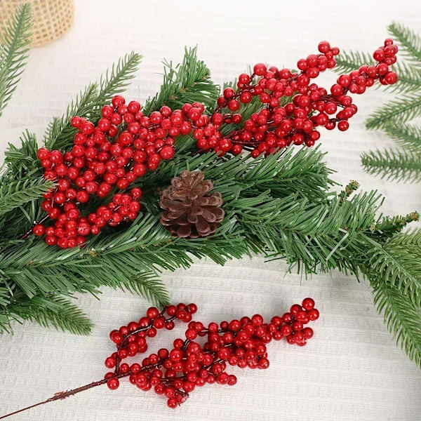 1-10 st Jul Simuleringsbär 14 Bär Konstgjord Blomma Frukt Körsbärsväxter Hem Juldekoration DIY Gåva B-5 PCS